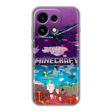 Силиконовый чехол на OPPO Reno 16 Pro с принтом Майнкрафт Minecraft