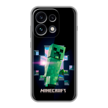 Силиконовый чехол на OPPO Reno 16 Pro с принтом Майнкрафт Minecraft