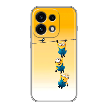 Силиконовый чехол на OPPO Reno 16 Pro с принтом Миньоны