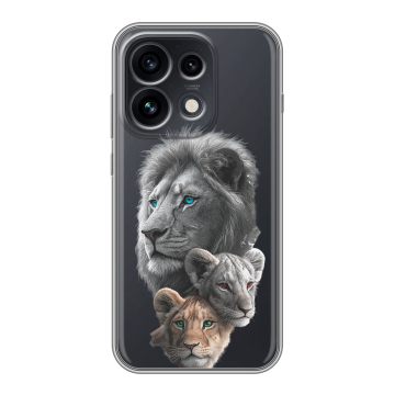 Силиконовый чехол на OPPO Reno 16 Pro с принтом Львы