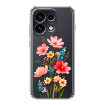 Силиконовый чехол на OPPO Reno 16 Pro с принтом Цветы
