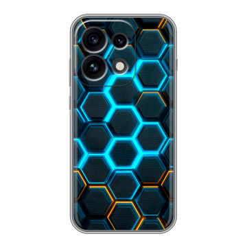 Силиконовый чехол на OPPO Reno 16 Pro с принтом Неоновые соты