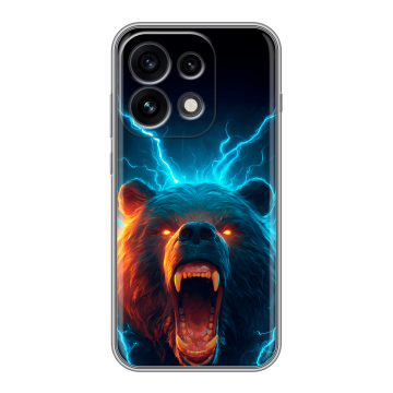 Силиконовый чехол на OPPO Reno 16 Pro с принтом Медведь