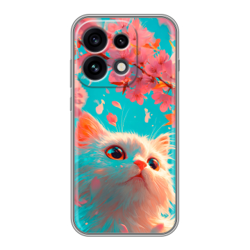 Силиконовый чехол на OPPO Reno 16 Pro с принтом Красивый кот