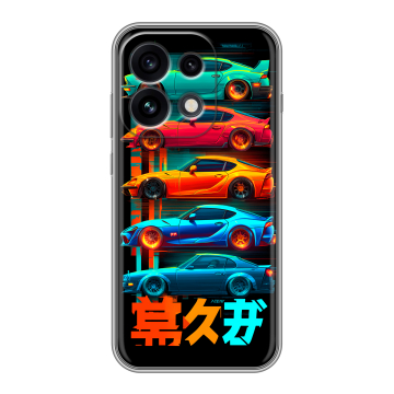 Силиконовый чехол на OPPO Reno 16 Pro с принтом машины тачки