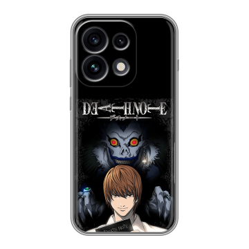 Силиконовый чехол на OPPO Reno 16 Pro с принтом Death note Тетрадь смерти