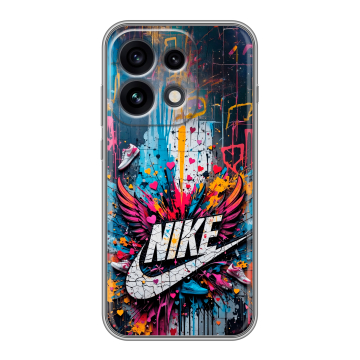 Силиконовый чехол на OPPO Reno 16 Pro с принтом Nike Найк Силиконовый чехол на OPPO Reno 16 Pro с принтом Nike Найк