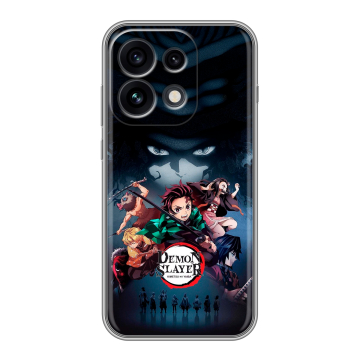 Силиконовый чехол на OPPO Reno 16 Pro с принтом Demon Slayer Клинок рассекающий демонов Силиконовый чехол на OPPO Reno 16 Pro с принтом Demon Slayer Клинок рассекающий демонов