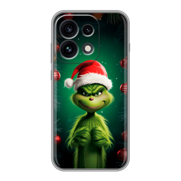 Силиконовый чехол на OPPO Reno 16 Pro с принтом Гринч Новый год Рождество