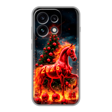 Силиконовый чехол на OPPO Reno 16 Pro с принтом Новый год