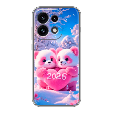Силиконовый чехол на OPPO Reno 16 Pro с принтом Новый год