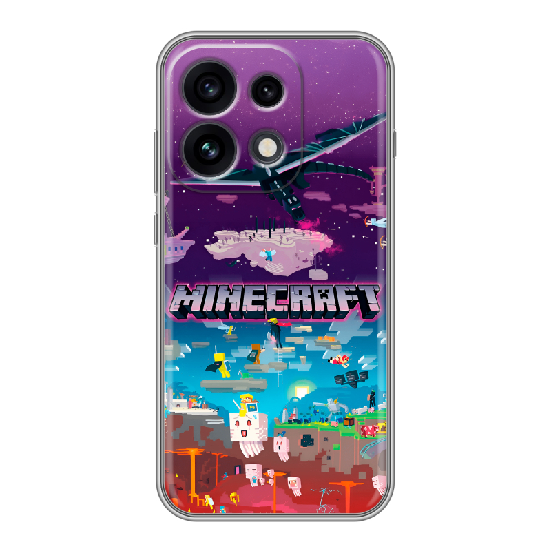 Силиконовый чехол на OPPO Reno 16 Pro с принтом Майнкрафт Minecraft Силиконовый чехол на OPPO Reno 16 Pro с принтом Майнкрафт Minecraft