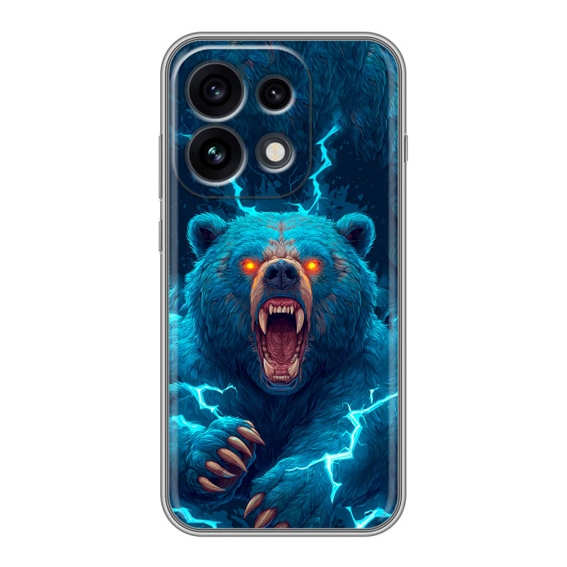 Силиконовый чехол на OPPO Reno 16 Pro с принтом Медведь Силиконовый чехол на OPPO Reno 16 Pro с принтом Медведь