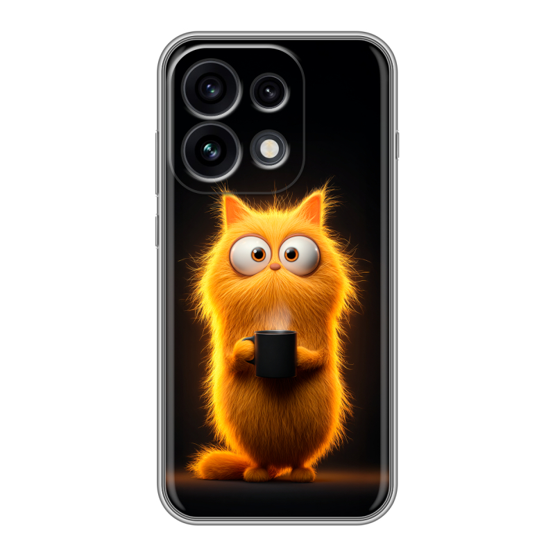 Силиконовый чехол на OPPO Reno 16 Pro с принтом Смешной кот Силиконовый чехол на OPPO Reno 16 Pro с принтом Смешной кот