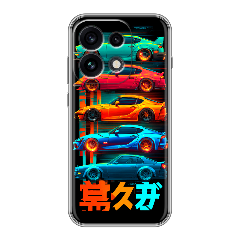 Силиконовый чехол на OPPO Reno 16 Pro с принтом машины тачки Силиконовый чехол на OPPO Reno 16 Pro с принтом машины тачки