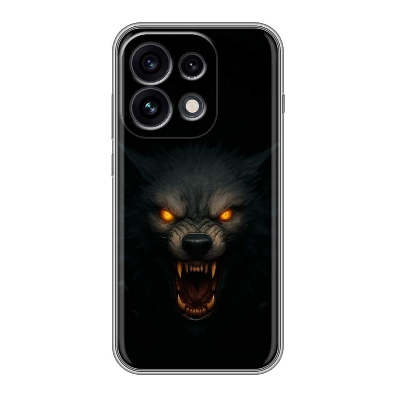Силиконовый чехол на OPPO Reno 16 Pro с принтом Волк Силиконовый чехол на OPPO Reno 16 Pro с принтом Волк