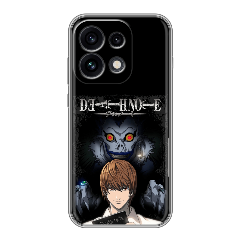 Силиконовый чехол на OPPO Reno 16 Pro с принтом Death note Тетрадь смерти Силиконовый чехол на OPPO Reno 16 Pro с принтом Death note Тетрадь смерти
