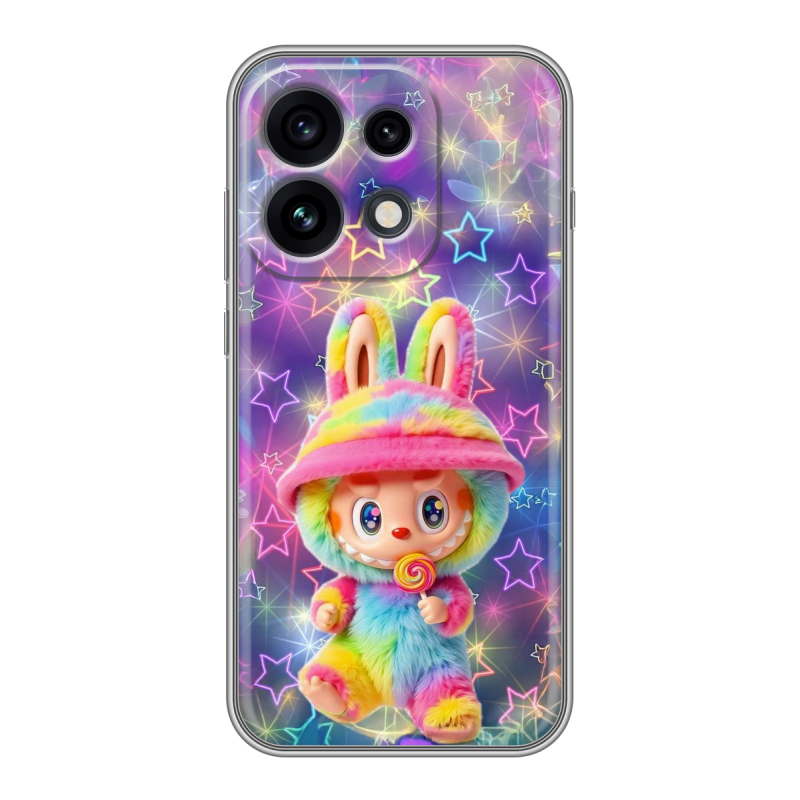 Силиконовый чехол на OPPO Reno 16 Pro с принтом Labubu Лабубу Силиконовый чехол на OPPO Reno 16 Pro с принтом Labubu Лабубу