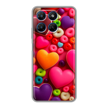 Силиконовый чехол на Motorola Moto G37 с принтом Сердечки