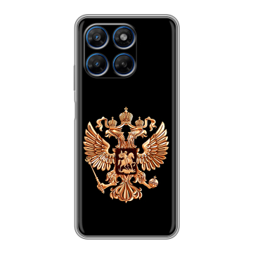 Силиконовый чехол на Motorola Moto G37 с принтом Герб России золотой