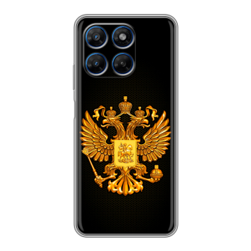 Силиконовый чехол на Motorola Moto G37 с принтом Герб России желтый