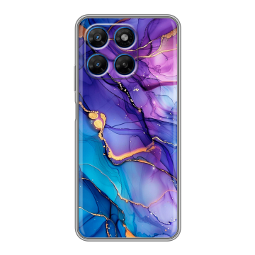 Силиконовый чехол на Motorola Moto G37 с принтом синий мрамор