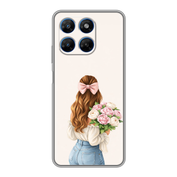 Силиконовый чехол на Motorola Moto G37 с принтом женский