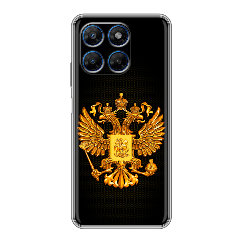 Силиконовый чехол на Motorola Moto G37 с принтом Герб России желтый Силиконовый чехол на Motorola Moto G37 с принтом Герб России желтый