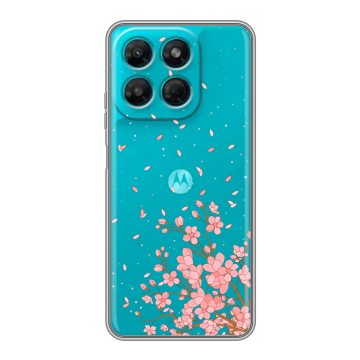 Силиконовый чехол на Motorola Moto G37 Power с принтом Ветка сакуры Силиконовый чехол на Motorola Moto G37 Power с принтом Ветка сакуры
