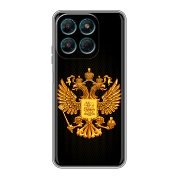 Силиконовый чехол на Motorola Moto G37 Power с принтом Герб России желтый Силиконовый чехол на Motorola Moto G37 Power с принтом Герб России желтый