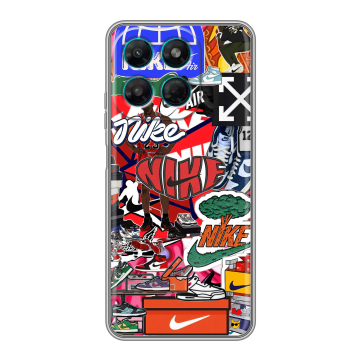 Силиконовый чехол на Motorola Moto G37 Power с принтом Найк Nike яркий Силиконовый чехол на Motorola Moto G37 Power с принтом Найк Nike яркий