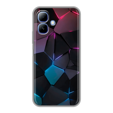 Силиконовый чехол на Infinix Smart 20 с принтом Геометрия неона