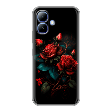 Силиконовый чехол на Infinix Smart 20 с принтом Розы красные