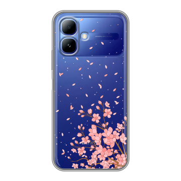 Силиконовый чехол на Infinix Smart 20 с принтом Ветка сакуры