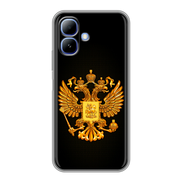 Силиконовый чехол на Infinix Smart 20 с принтом Герб России желтый