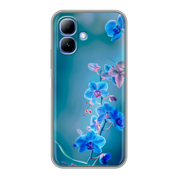 Силиконовый чехол на Infinix Smart 20 с принтом Голубые цветы