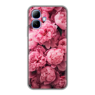 Силиконовый чехол на Infinix Smart 20 с принтом цветы пионы