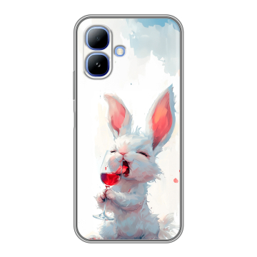 Силиконовый чехол на Infinix Smart 20 с принтом кролик зайчик