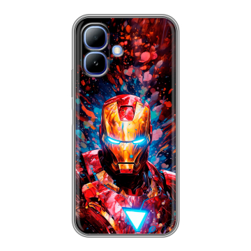 Силиконовый чехол на Infinix Smart 20 с принтом Железный человек Ironman Силиконовый чехол на Infinix Smart 20 с принтом Железный человек Ironman