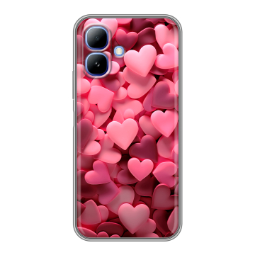 Силиконовый чехол на Infinix Smart 20 с принтом розовые сердечки Силиконовый чехол на Infinix Smart 20 с принтом розовые сердечки