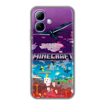 Силиконовый чехол на Infinix Smart 20 с принтом Майнкрафт Minecraft Силиконовый чехол на Infinix Smart 20 с принтом Майнкрафт Minecraft