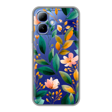 Силиконовый чехол на Infinix Smart 20 с принтом Цветы паттерн Силиконовый чехол на Infinix Smart 20 с принтом Цветы паттерн