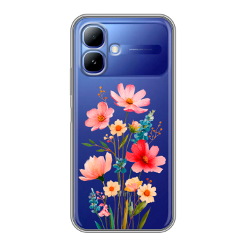 Силиконовый чехол на Infinix Smart 20 с принтом Цветы Силиконовый чехол на Infinix Smart 20 с принтом Цветы