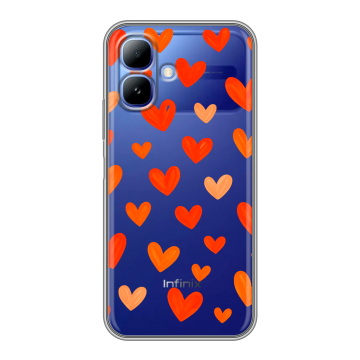 Силиконовый чехол на Infinix Smart 20 с принтом Сердечки Силиконовый чехол на Infinix Smart 20 с принтом Сердечки
