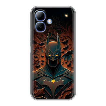 Силиконовый чехол на Infinix Smart 20 с принтом Batman Бэтмен Силиконовый чехол на Infinix Smart 20 с принтом Batman Бэтмен
