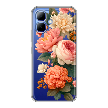 Силиконовый чехол на Infinix Smart 20 с принтом цветы Силиконовый чехол на Infinix Smart 20 с принтом цветы