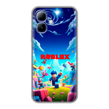 Силиконовый чехол на Infinix Smart 20 с принтом Roblox Роблокс