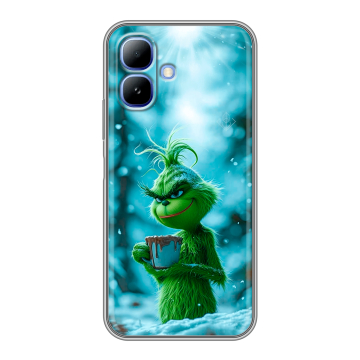 Силиконовый чехол на Infinix Smart 20 с принтом Новый год гринч Силиконовый чехол на Infinix Smart 20 с принтом Новый год гринч
