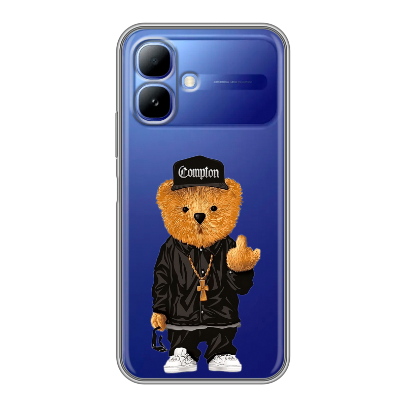 Силиконовый чехол на Infinix Smart 20 с принтом Плюшевый медведь Силиконовый чехол на Infinix Smart 20 с принтом Плюшевый медведь