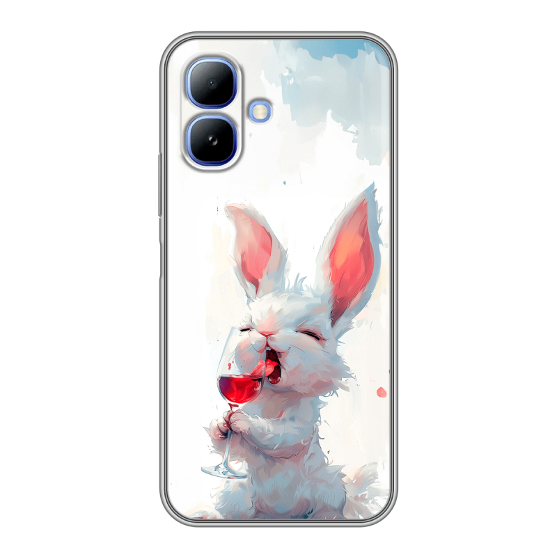 Силиконовый чехол на Infinix Smart 20 с принтом кролик зайчик Силиконовый чехол на Infinix Smart 20 с принтом кролик зайчик